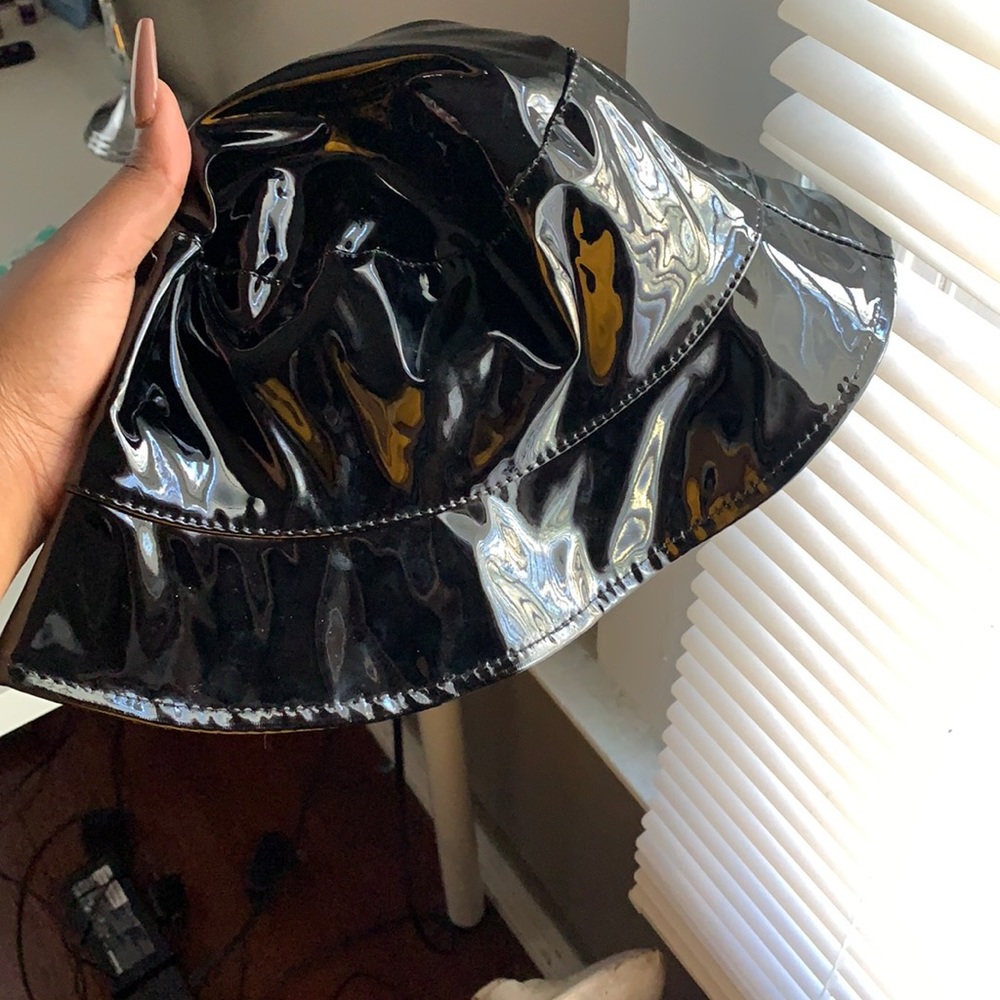 Shiny, waterproof bucket hat